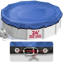 24 ft Round Premium Pool Cover for Above Ground Pools, Heavy Duty Above Ground Pool Cover, Winter Pool Cover, Royal Blue