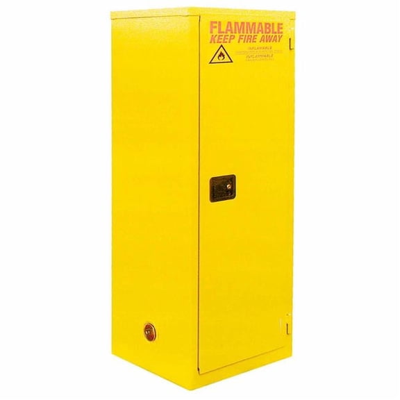 24 gal Global Industrial Flammable Cabinet with Manual Close Single Door - 23 x 18 x 65 in.
