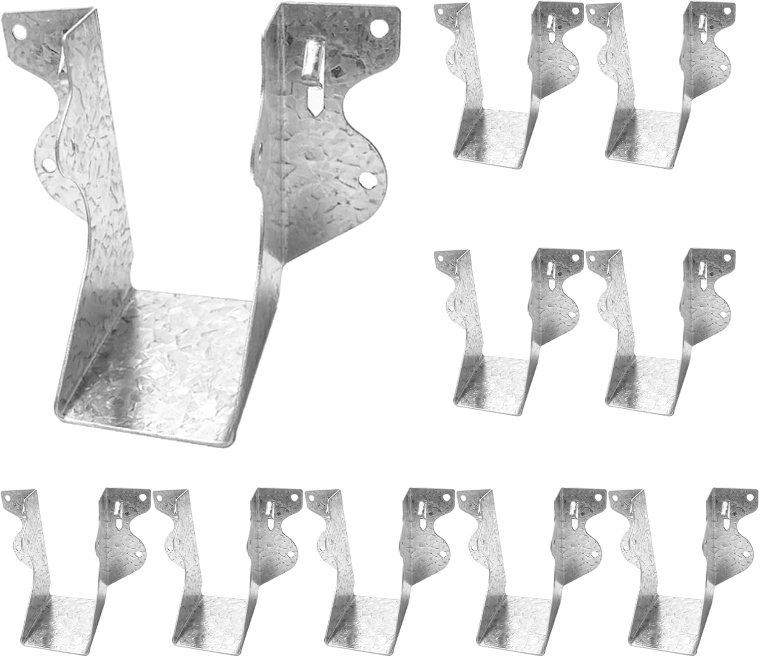 24-gauge galvanized surface hanger for wood, used for deck, floor, beam, frame, ceiling 20-gauge galvanized surface hanger brackets - 10 pieces