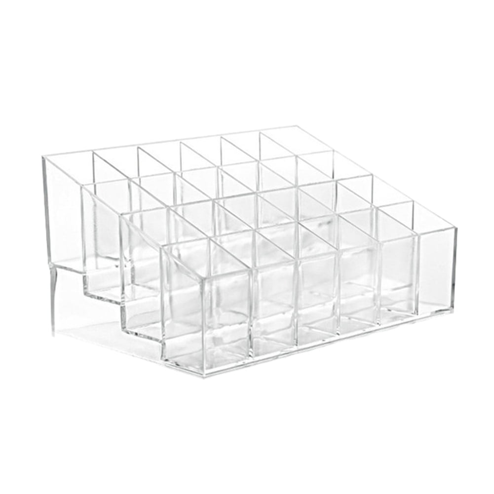 24-grid Clear Lipstick Nail Polish Cosmetic Storage Box Organizer ...