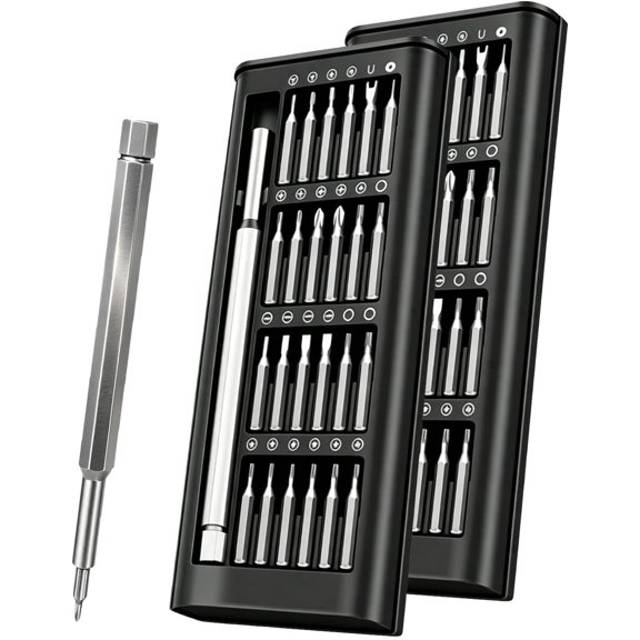 2-in-1 Electric Precision Screwdriver Set, 27 Magnetic Bits, Mini Power Screwdriver Kit for iPhone, Laptop, Electronics Repair