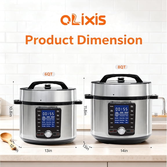 24-in-1 Electric Pressure Cooker 6.34 Quart, Stainless Steel Multi-Cooker for Canning, Slow Cook, Yogurt, Steam, Rice, Soup, Bean, Poultry, Beef, Bake, Stew & Porridge, Family Size