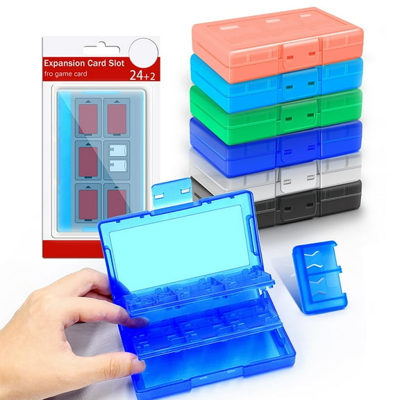 24 in 1 Game Card Dust Case Holder Box Storage for Nintendo Switch, Portable Game Cartridge Box-Green