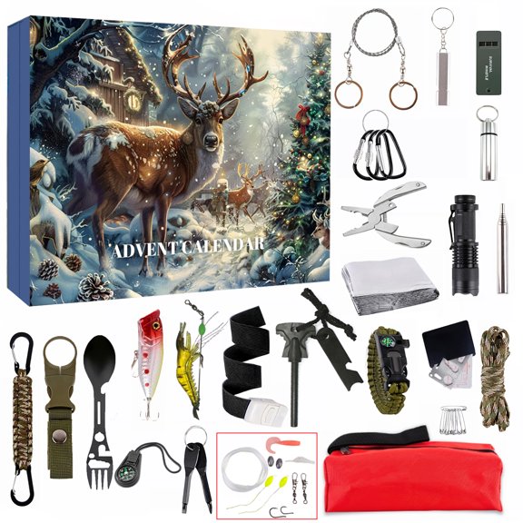 24-in-1 Multipurpose Survival Tool Kit for Outdoor Enthusiasts