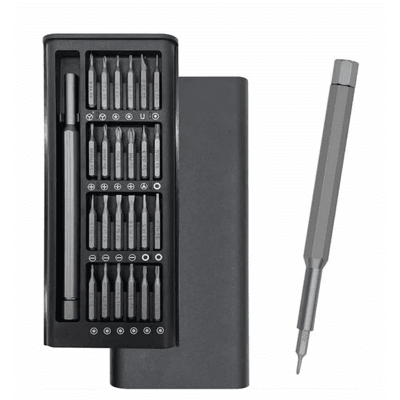 24-in-1 Precision Screwdriver Set with Slide-Out Organizer, Steel Drill Bit for Electronic Repair, Magnetic Driver Set for Laptop, Phone, Glasses, Watch, Home DIY Tools