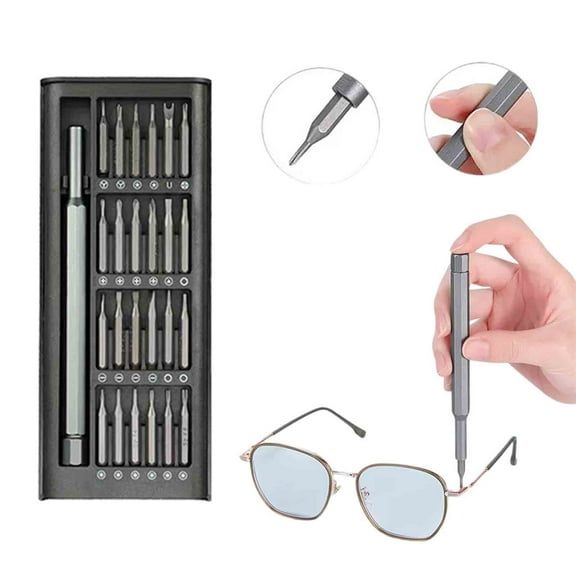 24-in-1 Precision Screwdriver Set with Magnetic Bits, Aluminum Handle & Storage Case for Electronics (Phones, Laptops, Watches, Cameras)