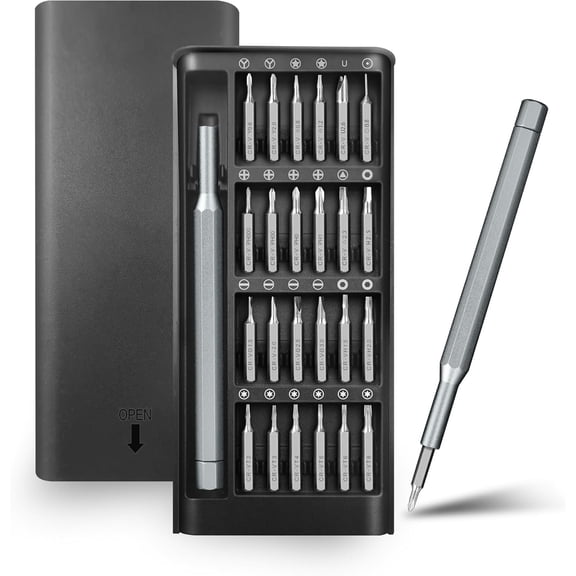 24-in-1 Professional Precision Magnetic Screwdriver Set, Small Screw Driver Set Kit for Fixing Electronics, Mini Tool Kits for Computer Repair, Phone, Watch, Laptop, PCs, Eyeglass- Alloy Tool Steel