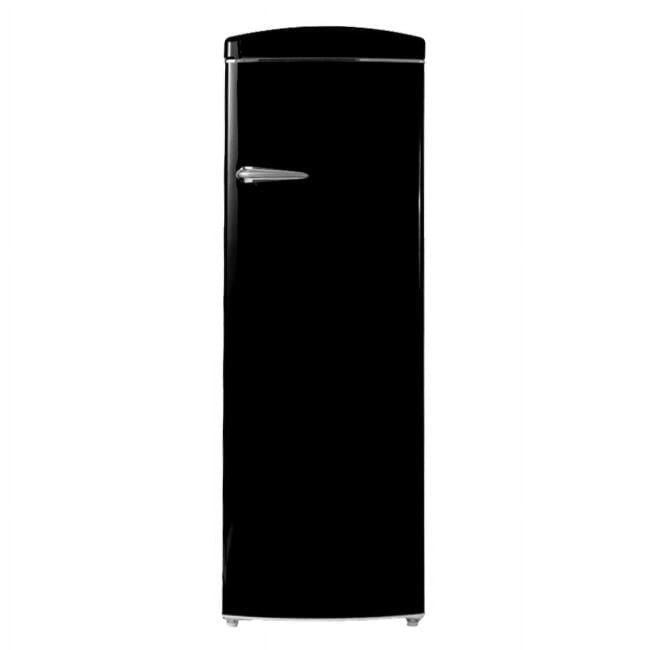 Black Retro Single Door Refrigerator with Frost Free Technology