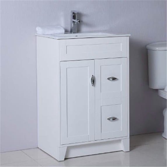 24 in. 144 lbs Single Sink Vanity Manufactured Wood, White