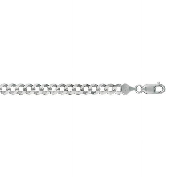 24 in. 14K White Gold Comfort Curb Chain with Lobster Clasp