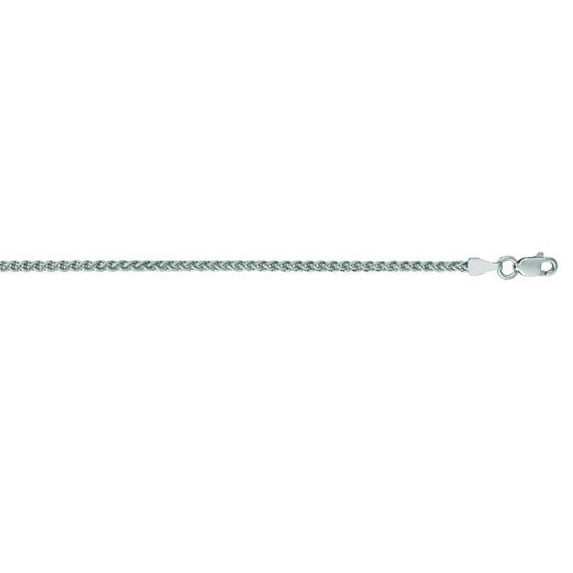 24 in. 14K White Gold Round Wheat Chain with Lobster Clasp