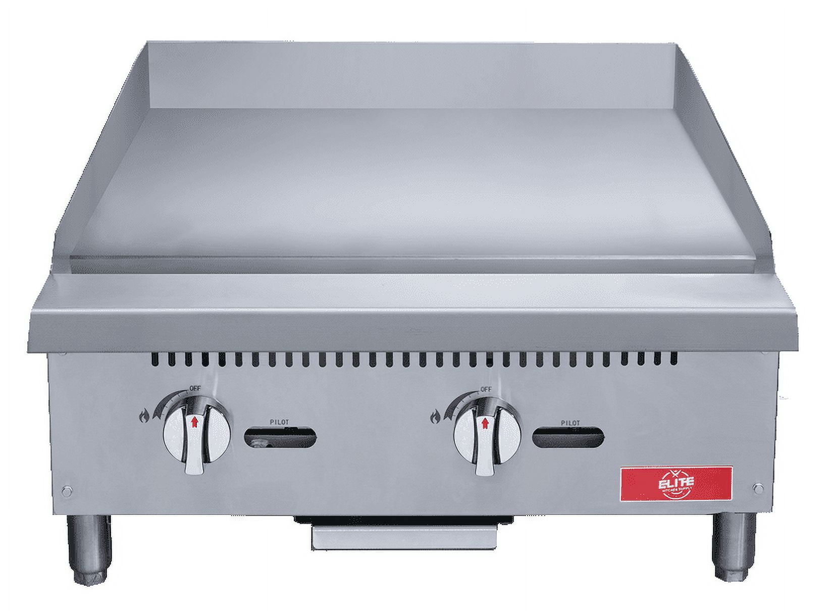 BENTISM 23.5x16 Flat Top Griddle Stainless Steel BBQ Gas Grill 2 Burners  Silver 