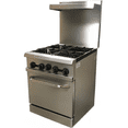 thumbnail image 1 of NSF 24 in. 4 Burner Commercial Oven Range 151,000BTU Gas Oven Range in Stainless steel, 1 of 6