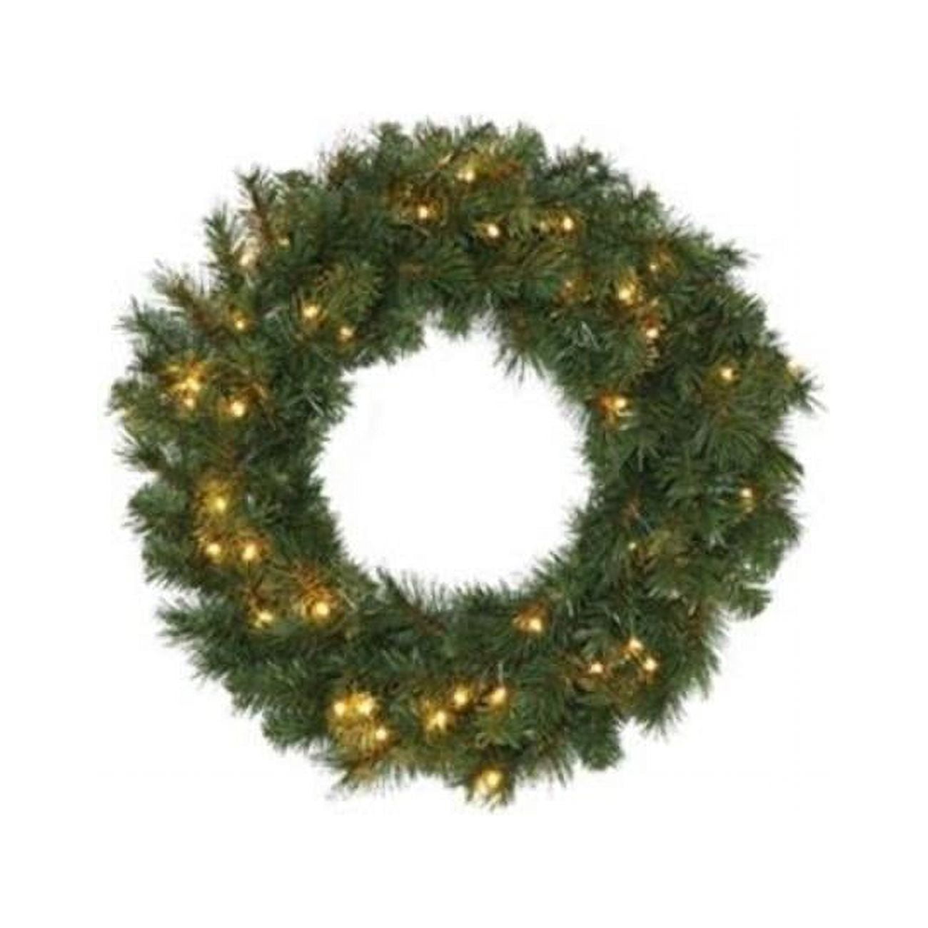 24 in. 50 Warm White LED Lights Christmas Wreath