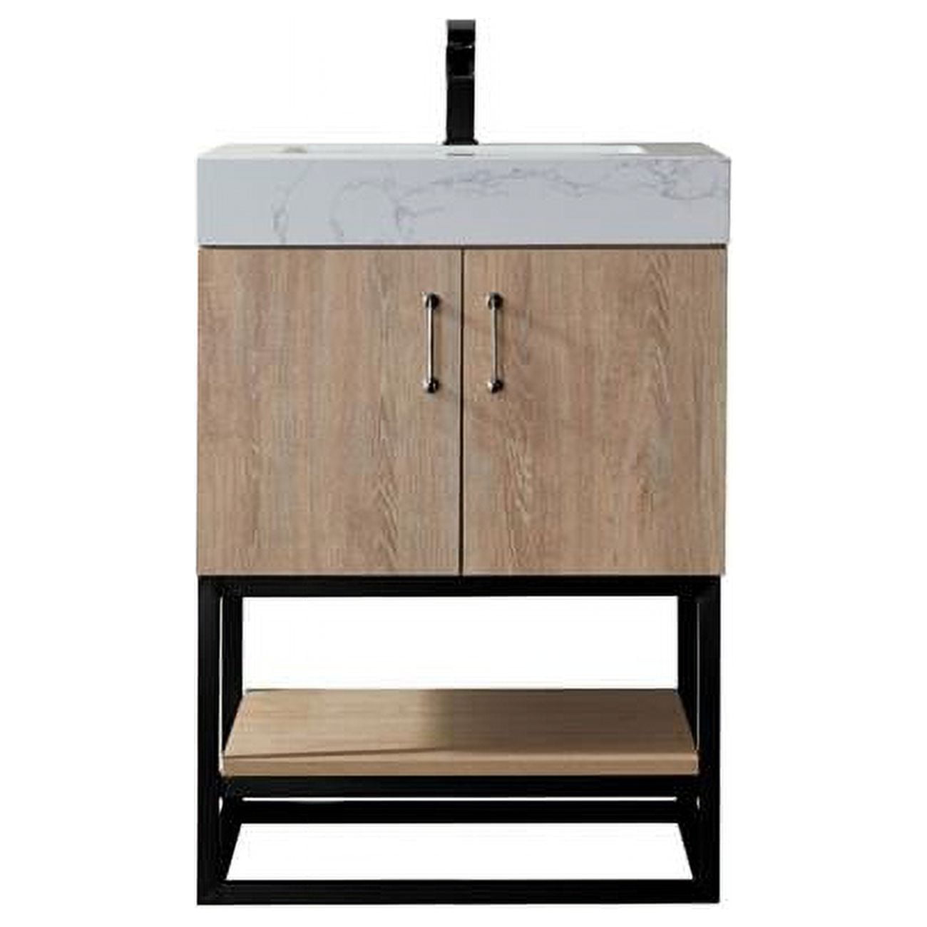 Alistair 24" Oak Vanity with White Stone Top