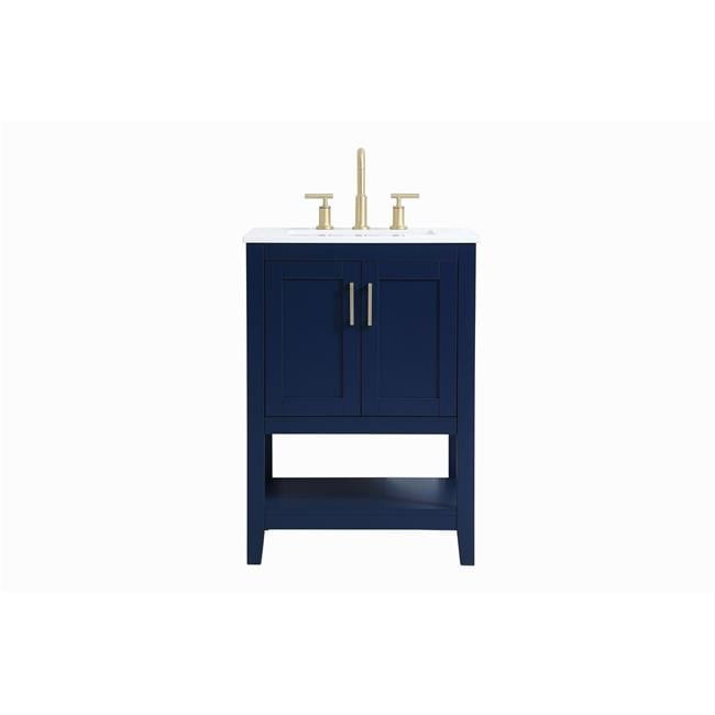 Aubrey 24" Blue Single Bathroom Vanity with Gold Hardware