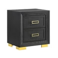 thumbnail image 1 of 24 in. Bracket Legs & Frame Handles Nio 2 Drawer Nightstand, Gray & Gold, 1 of 1