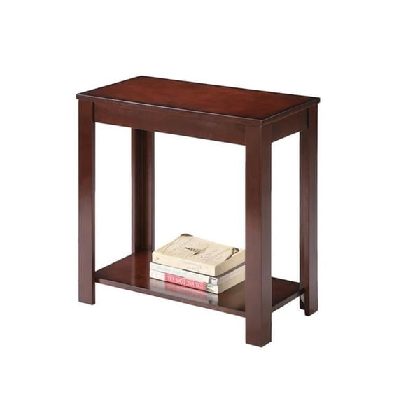 24 in. Brown End Table with Shelf