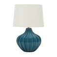 thumbnail image 1 of 24 in. Ceramic Gourd Table Lamp with Cream Empire Shade, Blue, 1 of 1