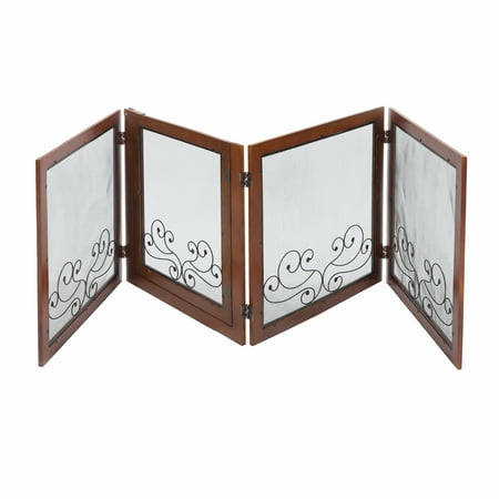 24 in. Convertible Dog Gate in Walnut