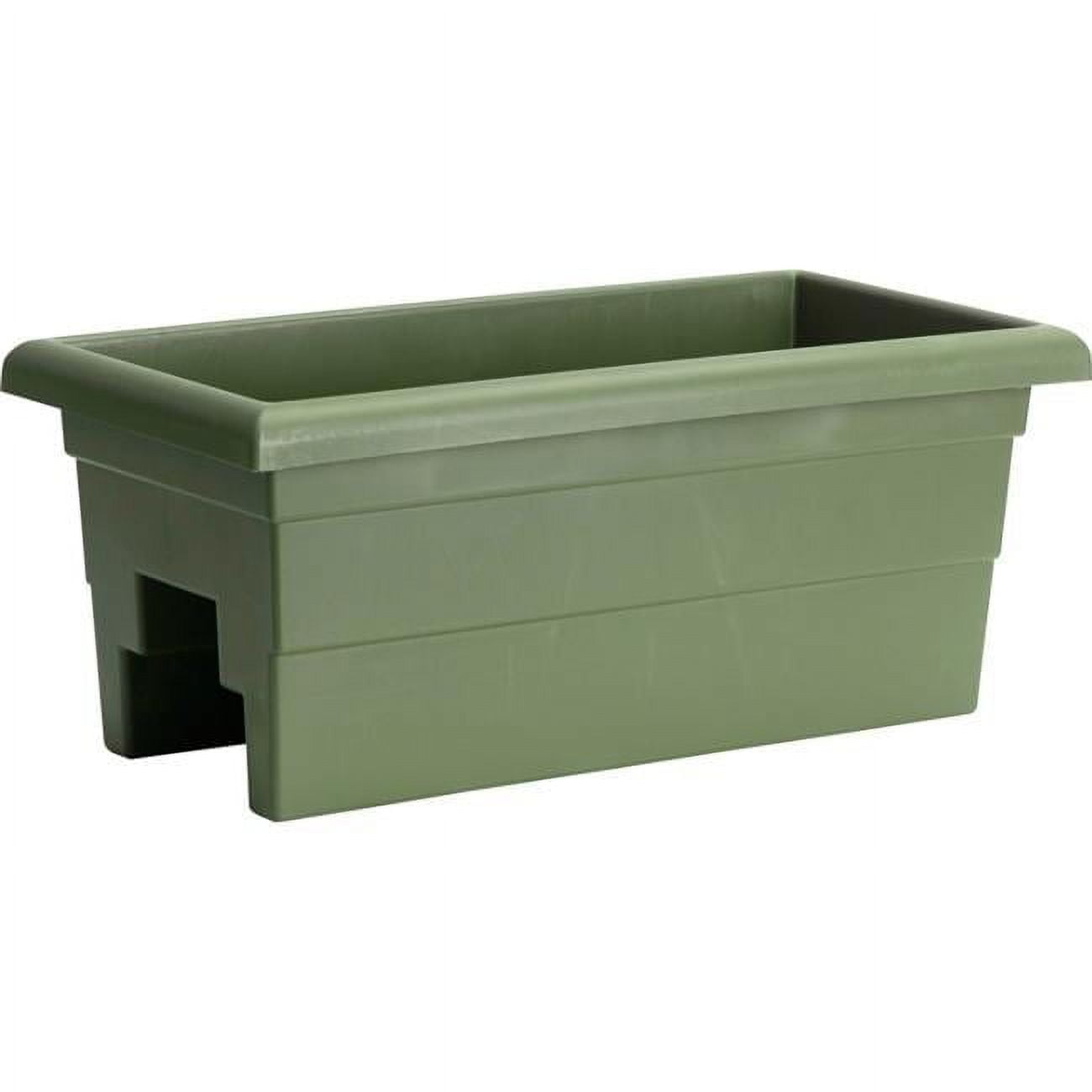 Sage Green 24" Resin Rectangular Rail Planter