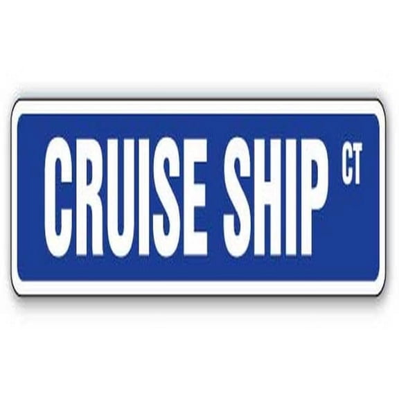 24 in. Cruise Ship Street Sign - Ocean Liner Director Job Vacation