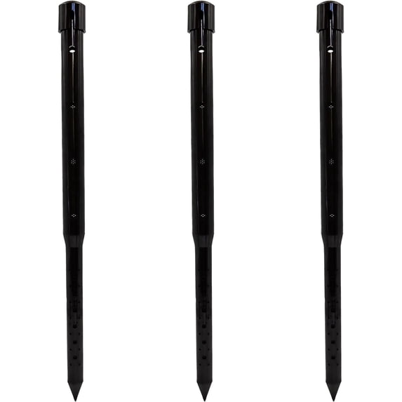 24 in. DEEP DRIP Watering Stake (3 Pack) (Black)