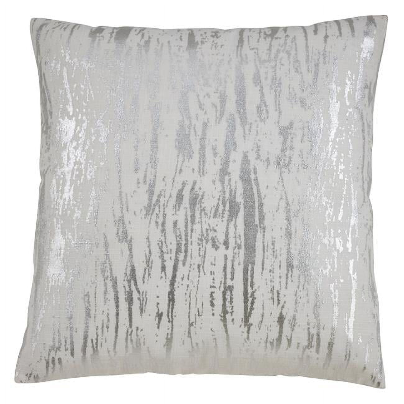 24" x 24" Silver and Gold Distressed Foil Print Cotton Pillow Cover
