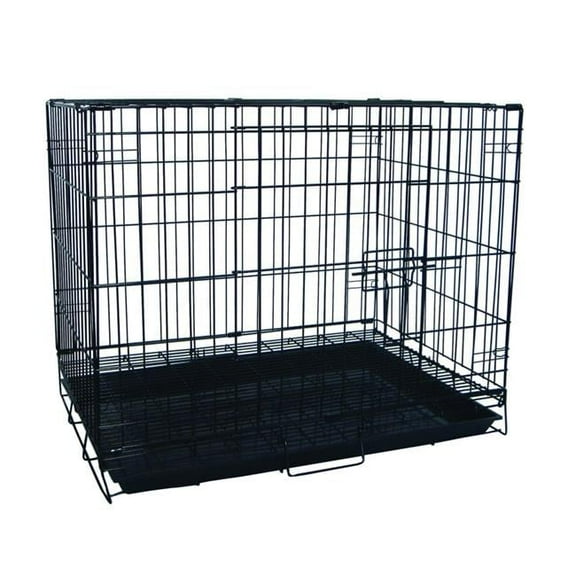 24 in. Dog Kennel Cage With Bottom Grate - Black