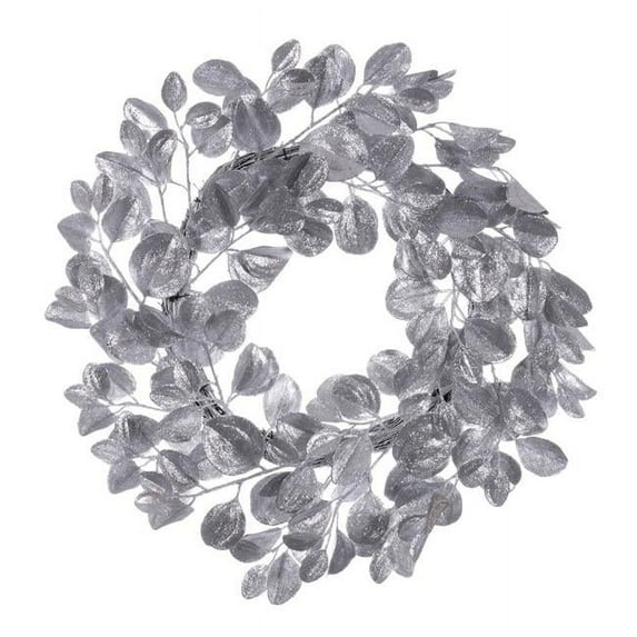 24 in. Dogwood Glitter Wreath, Silver