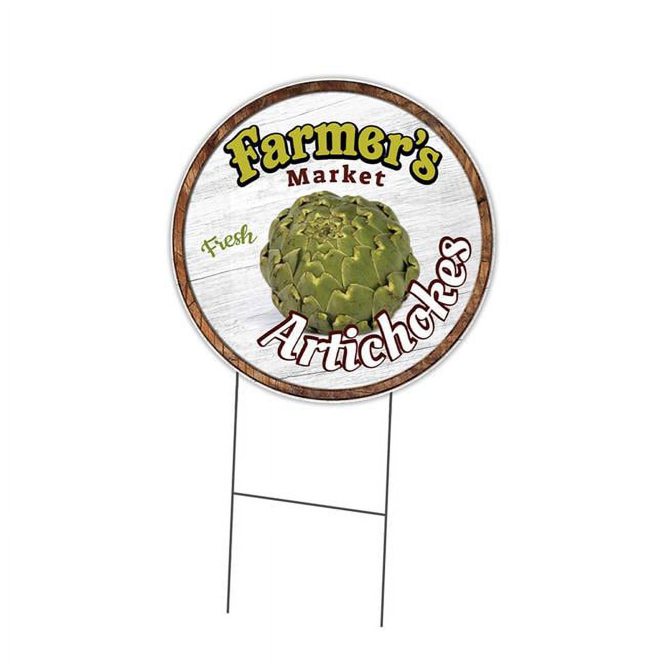 24 in. Double Sided Corrugated Circular Plastic Sign Farmers Market