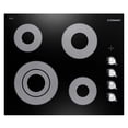 thumbnail image 1 of 24 in. Electric Ceramic Glass Cooktop with 4 Elements Dual Zone Element, 1 of 12