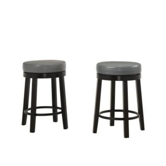 24 in. Era Swivel Counter Stool, Gray & Espresso