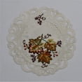 thumbnail image 1 of 24 in. Fall Leaf on Cream Fabric Doily, 1 of 1