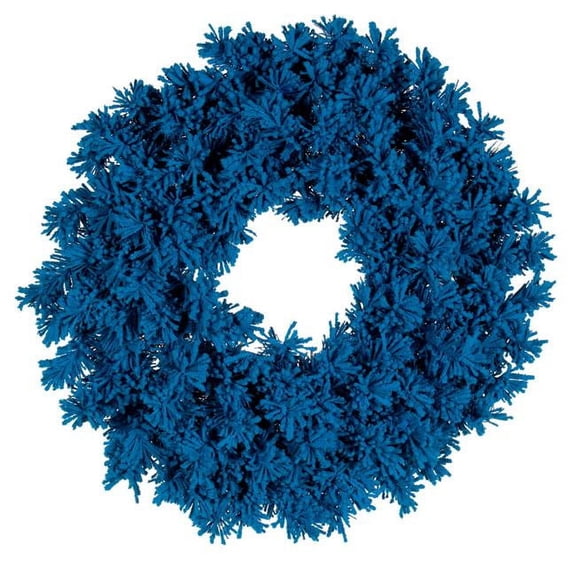24 in. Flocked 150 Tips Wreath, Turquoise