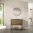 thumbnail image 1 of 24 in. Free-Standing Single Bathroom Vanity with Soft Closing Drawer, Storage Towel Shelf & High Quality Acrylic Vanity Top, Brown Walnut, 1 of 1