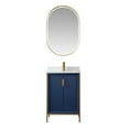 thumbnail image 1 of 24 in. Granada Bathroom Vanity, Royal Blue with White Composite Grain Stone Countertop with Mirror, 1 of 1