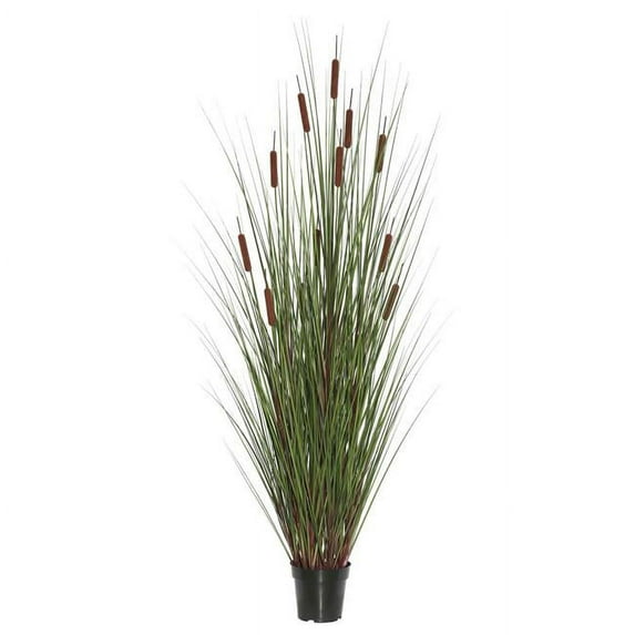 24 in. Grass with 5 Cattails Potted