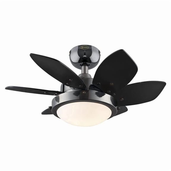 24 in. Gun Metal Opal Frosted Glass Indoor Ceiling Fan with Reversible Blades Black & Graphite