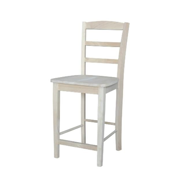 Natural Unfinished Solid Parawood Madrid Counter Stool