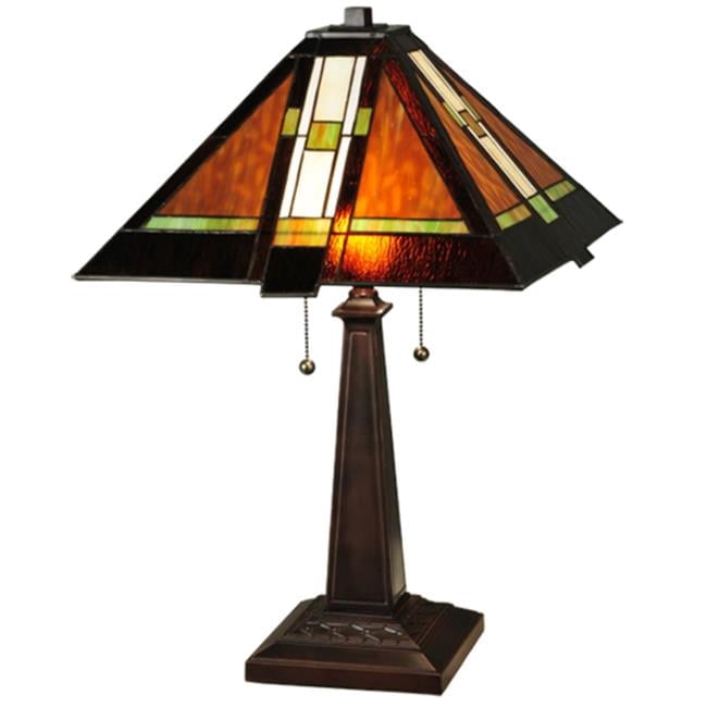 Montana Mission Stained Glass Bronze Table Lamp