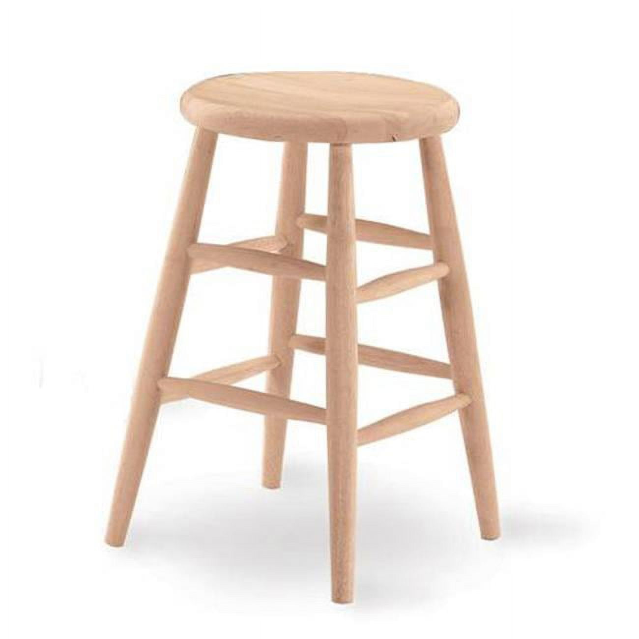 Traditional Solid Hardwood Unfinished Counter Height Stool