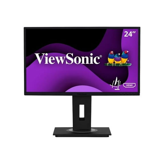 24 in. IPS 1920x1080 HDMI DP VGA Ergonomic Monitor, Black