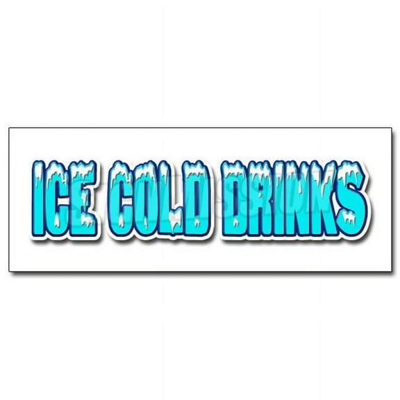 24 in. Ice Cold Drinks 1 Decal Sticker - Drink Cart Stand Beer