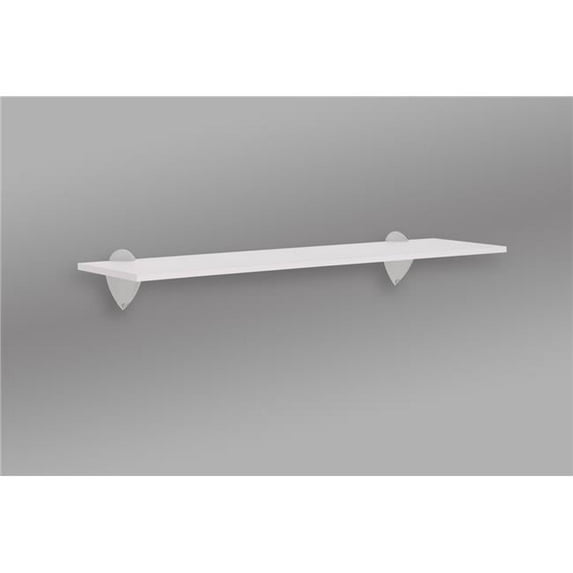 24 in. Jazzy Shelf, White & Silver