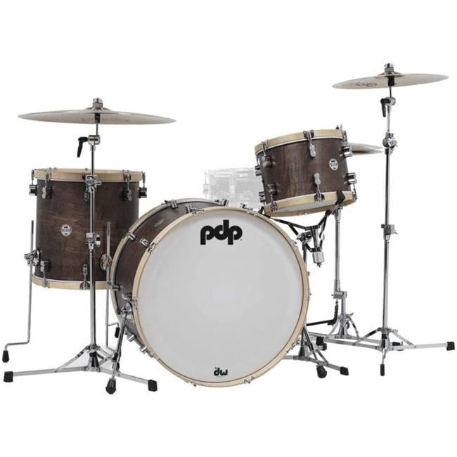 24 in. Kick Classic Drum Set with Bass Hoop, Walnut & Natural