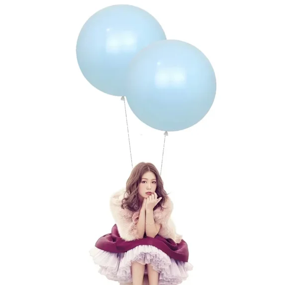 24 in Latex Balloons 10 Pack Macaron Blue Big Round Balloons for Wedding Baby Shower Party by IN-JOOYAA