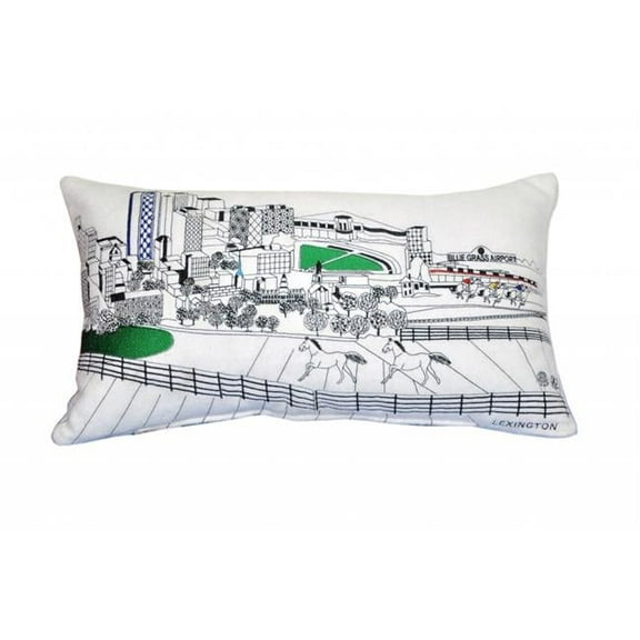 24 in. Lexington Daylight Skyline Lumbar Decorative Pillow, White