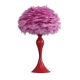 thumbnail image 1 of 24 in. Lily Metal Glam Feather Table Lamp - Candlestick, 40W, Pink & Red, 1 of 1