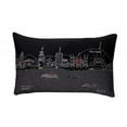 thumbnail image 1 of 24 in. Los Angeles Nighttime Skyline Lumbar Decorative Pillow, Black & Grey, 1 of 1